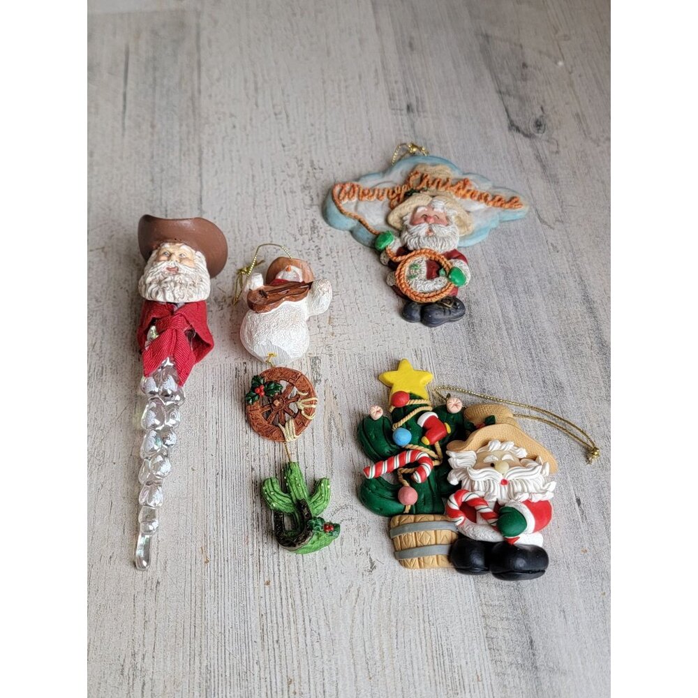 Cowboy santa wild west ornament Xmas variety‎ cactus